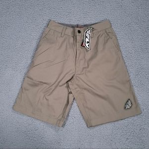 Fly Racing Shorts Mens Size 26 Premium Short Tan Zip Closure Logo Emblem